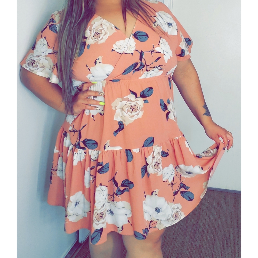 Pink floral dress